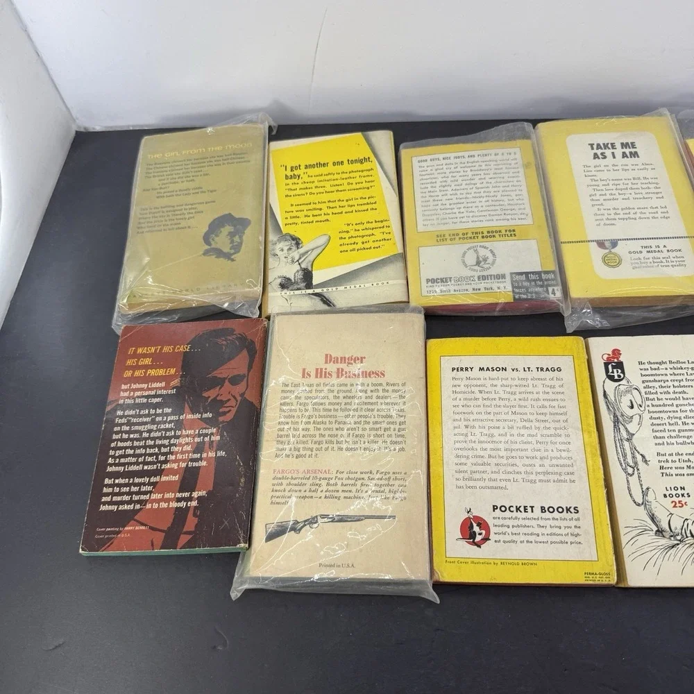 Vintage Paperback Book Lot Pulp Mystery Romance Western Perry Mason
